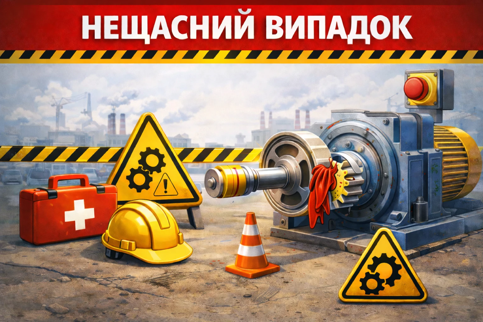 Нещасний випадок під час робіт із обертовими механізмами вантажопідіймального обладнання