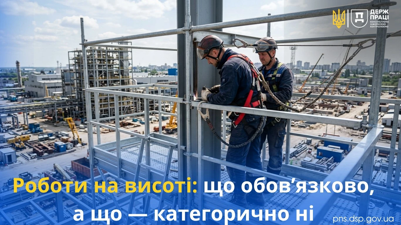 Акцент Держпраці: як роботодавцю зменшити ризики травмування ри роботах на висоті