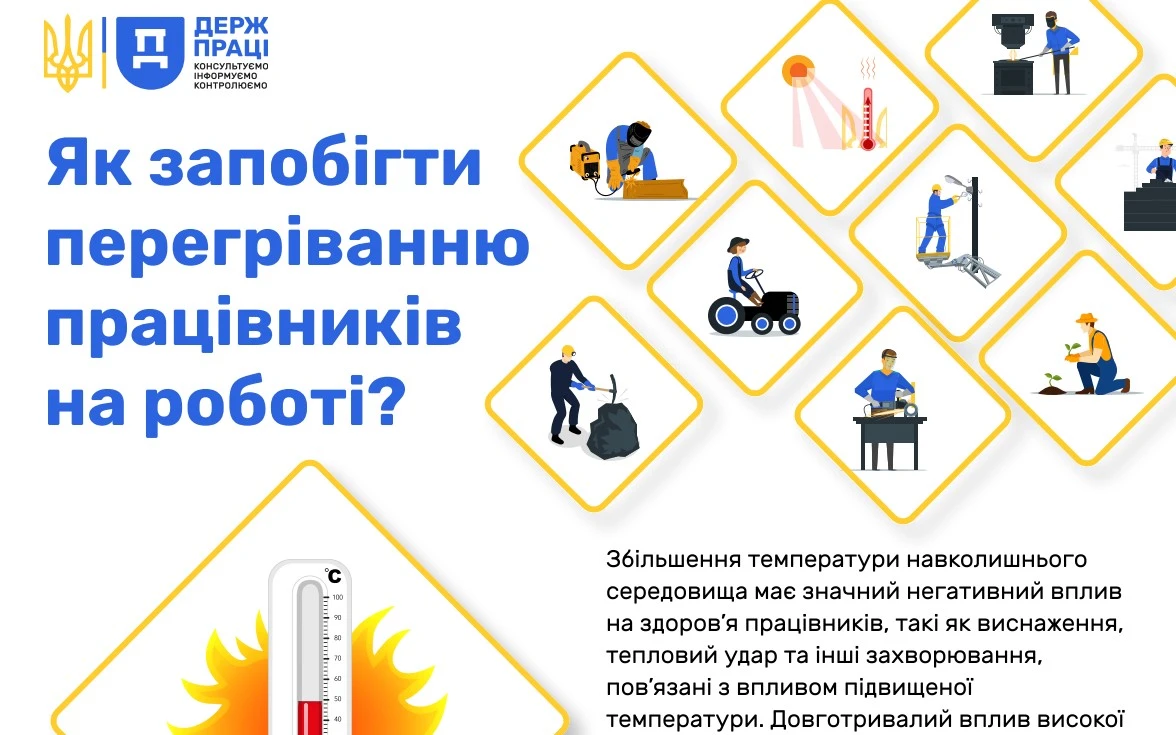 Тепловий стрес на роботі: що рекомендує Держпраці роботодавцям і працівникам