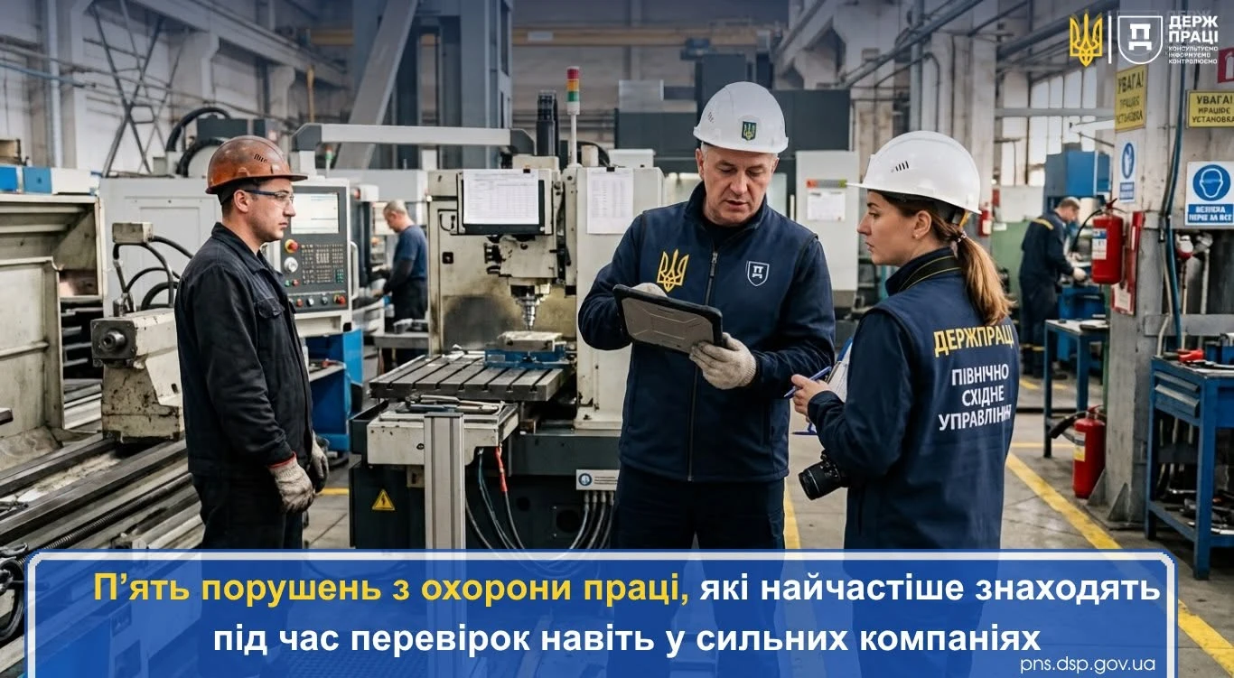 П'ять головних порушень в організації безпеки праці на підприємстві: акцент Держпраці