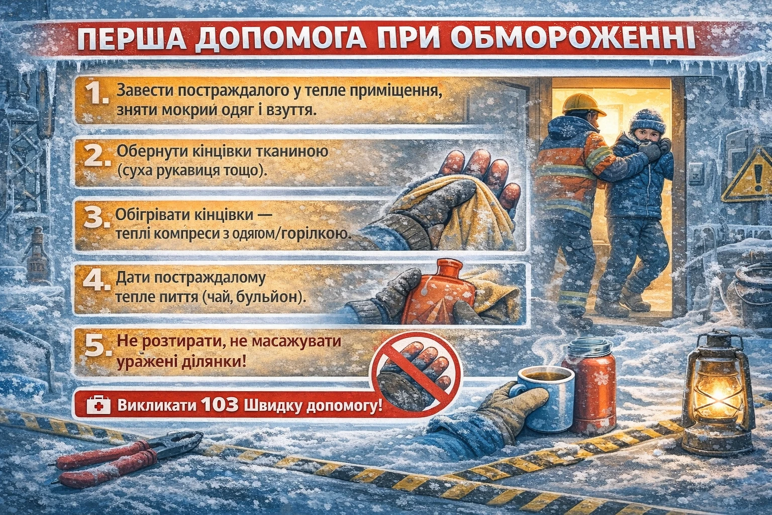 перша допомога при обмороженні