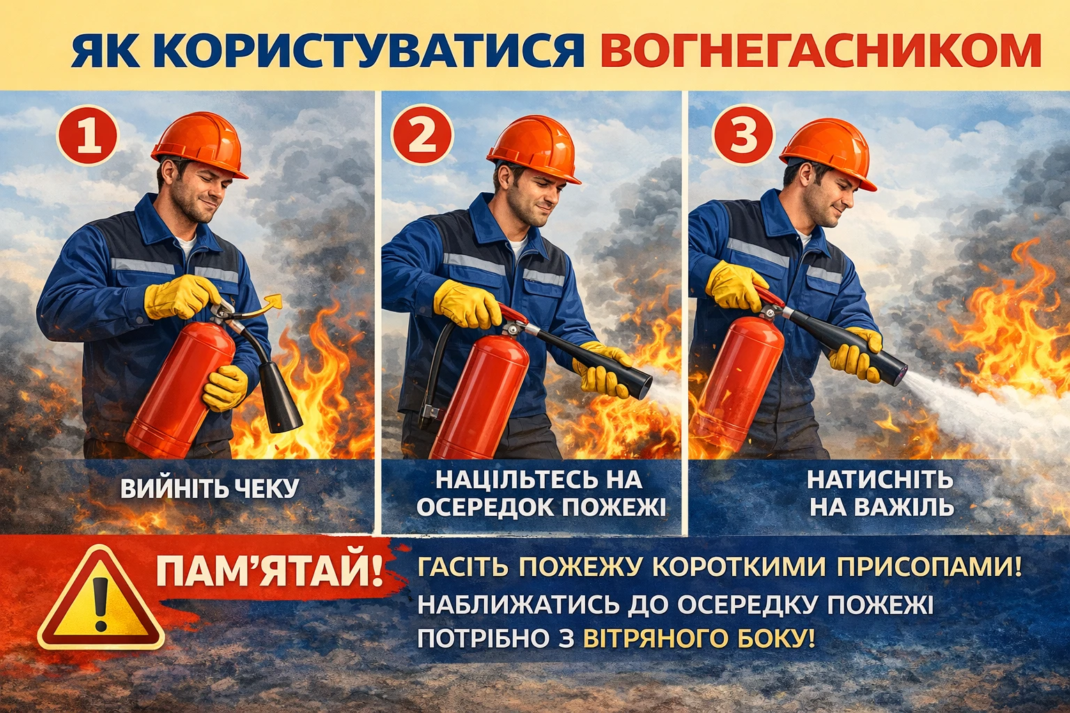 Як користуватися вогнегасником